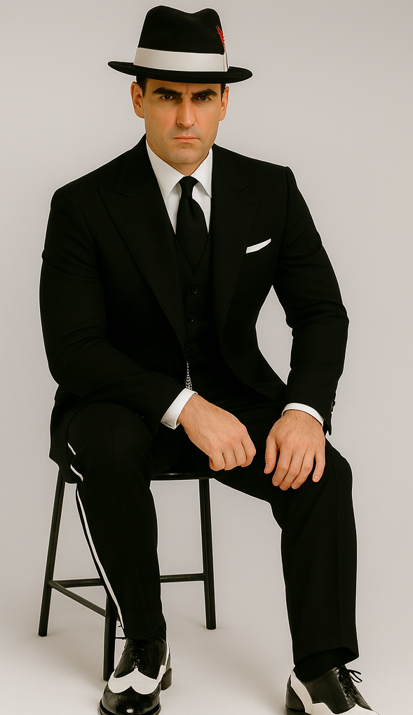 Men's Black dress zoot suit Fashion Tuxedo For Men + White Shirt + Black Tie Package Combo ~ Combination Price Men's Dress Shirt