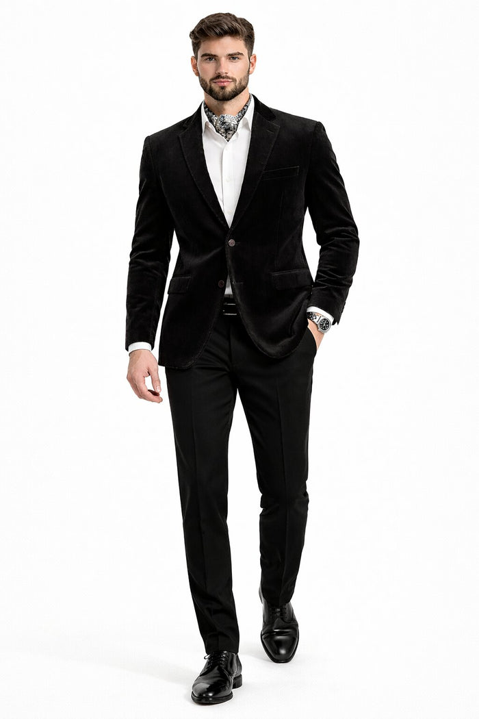 Men's Fashion 2 Button Velvet Jacket Royal Blue Men's blazer Jacket
