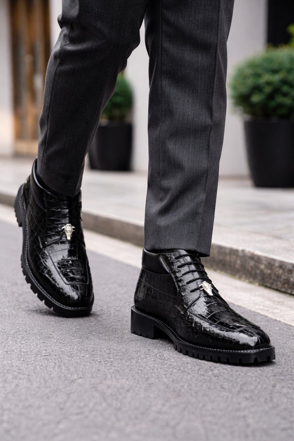 Belvedere Gallardo Caiman Crocodile Derby Boots