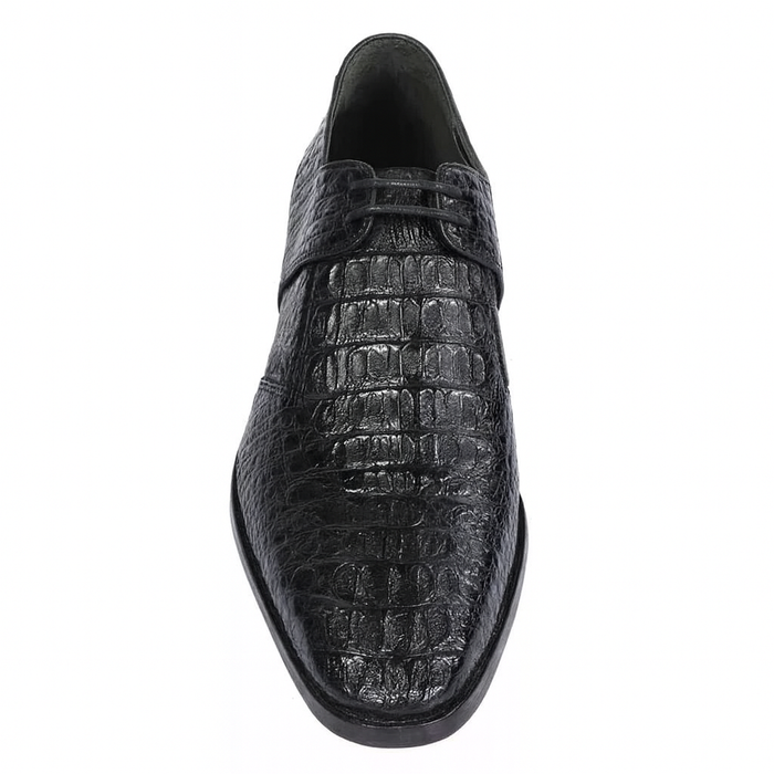 Black Crocodile Leather Men's Lace-Up Oxfords