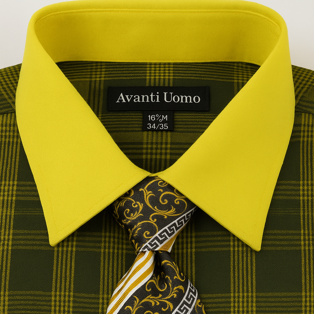 Black Gold Colorful Men's Dress Shirt