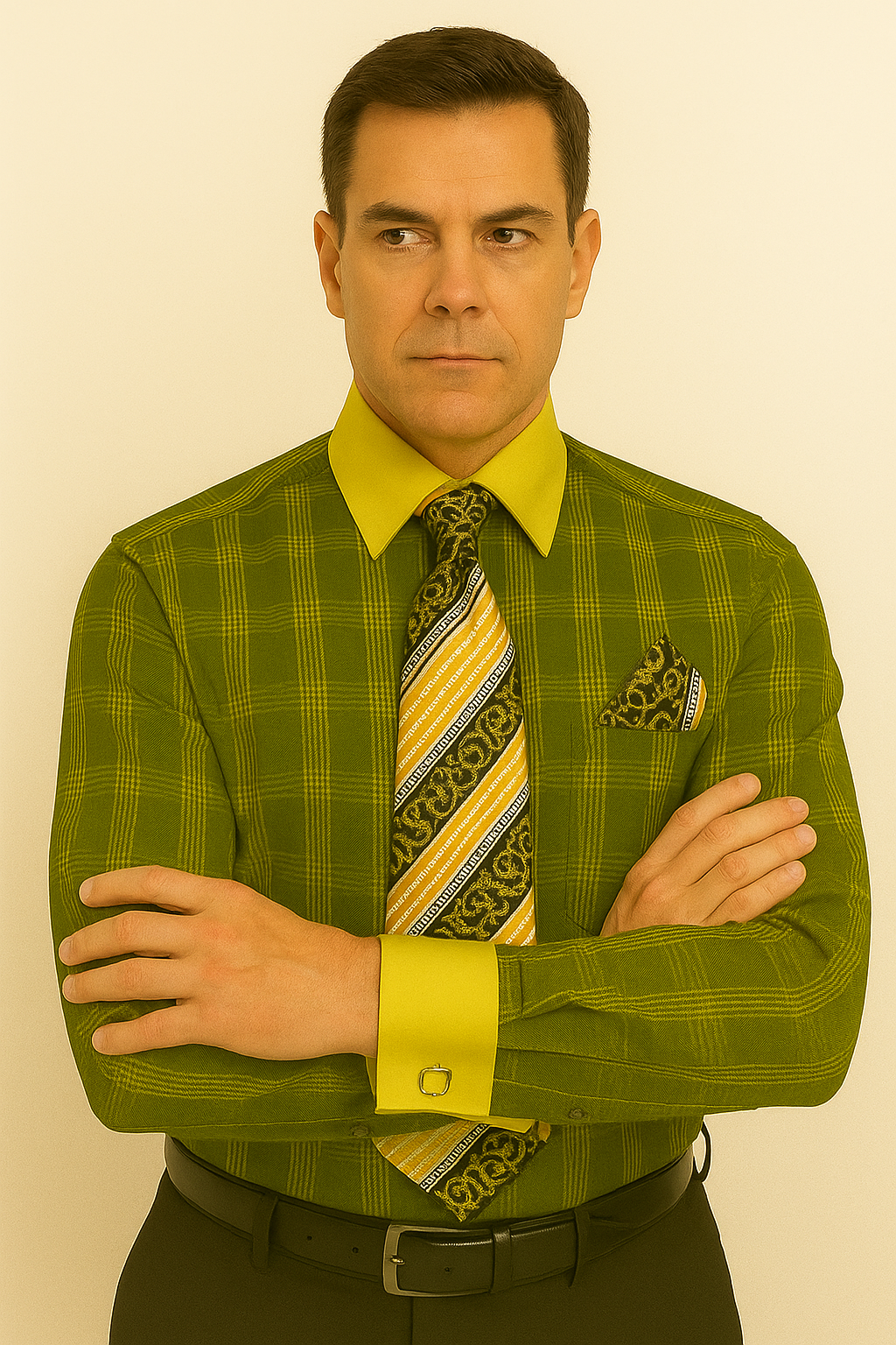 Black Gold Colorful Men's Dress Shirt