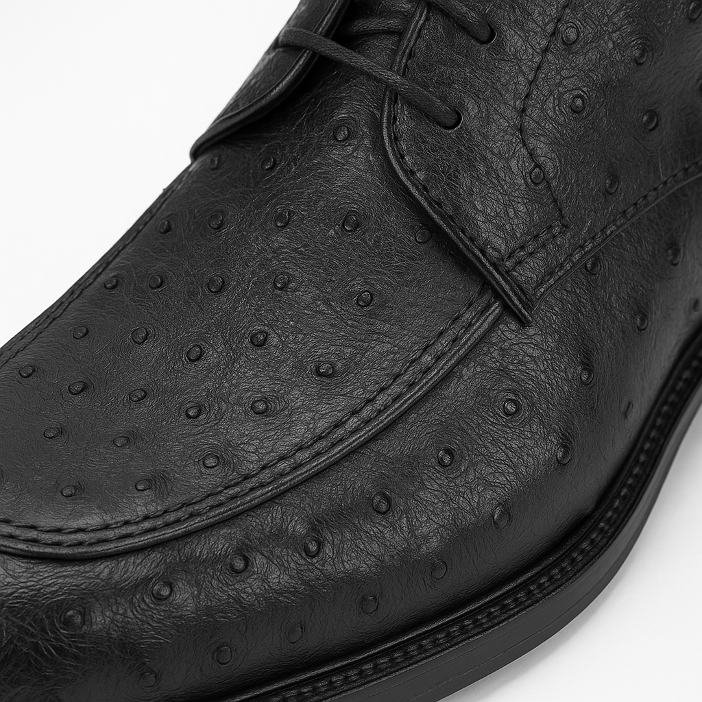 Los Altos Black Ostrich Quill Ankle Boots