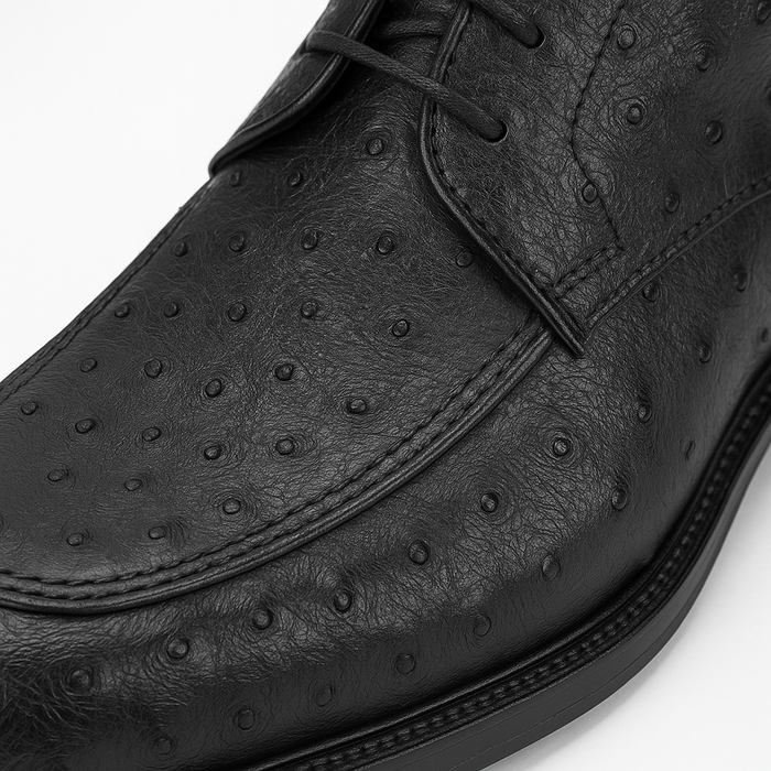 Los Altos Black Ostrich Quill Ankle Boots