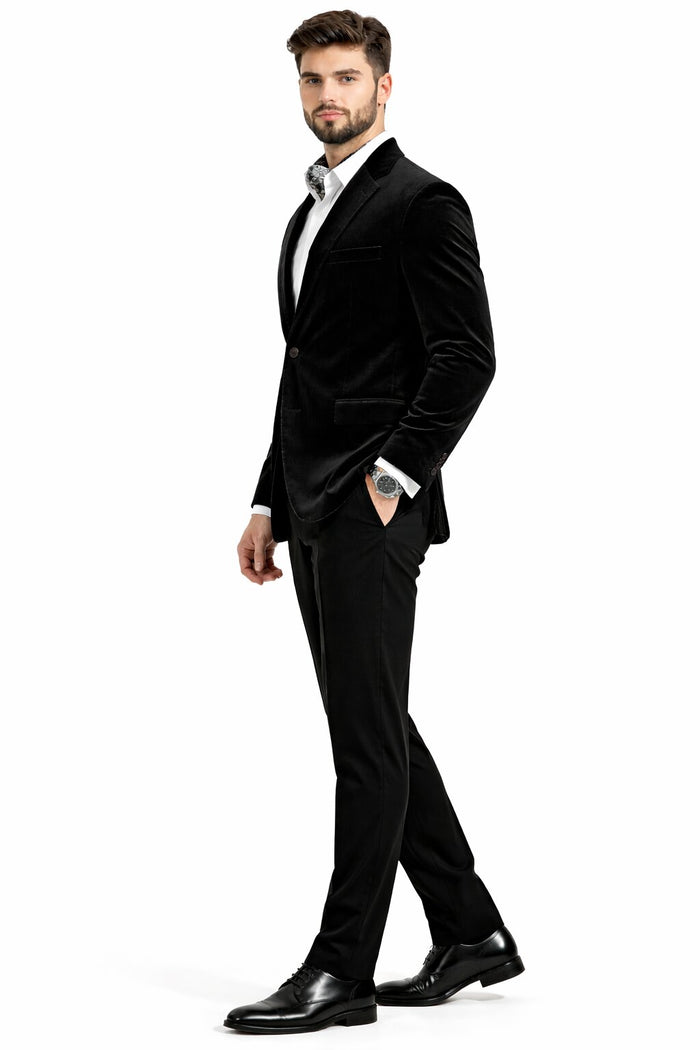 Men's Fashion 2 Button Velvet Jacket Royal Blue Men's blazer Jacket