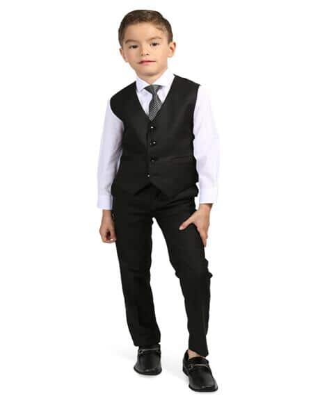 Dark color black Luxurious Soft Man Made Fiber 3 Piece Taylor Made Suits for Men For Children Kids Boys