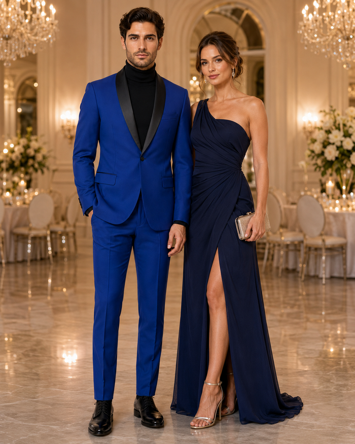 Men's Blazer Black ~ RoyalBlue Tuxedo Dinner Jacket and Blazer Two Toned