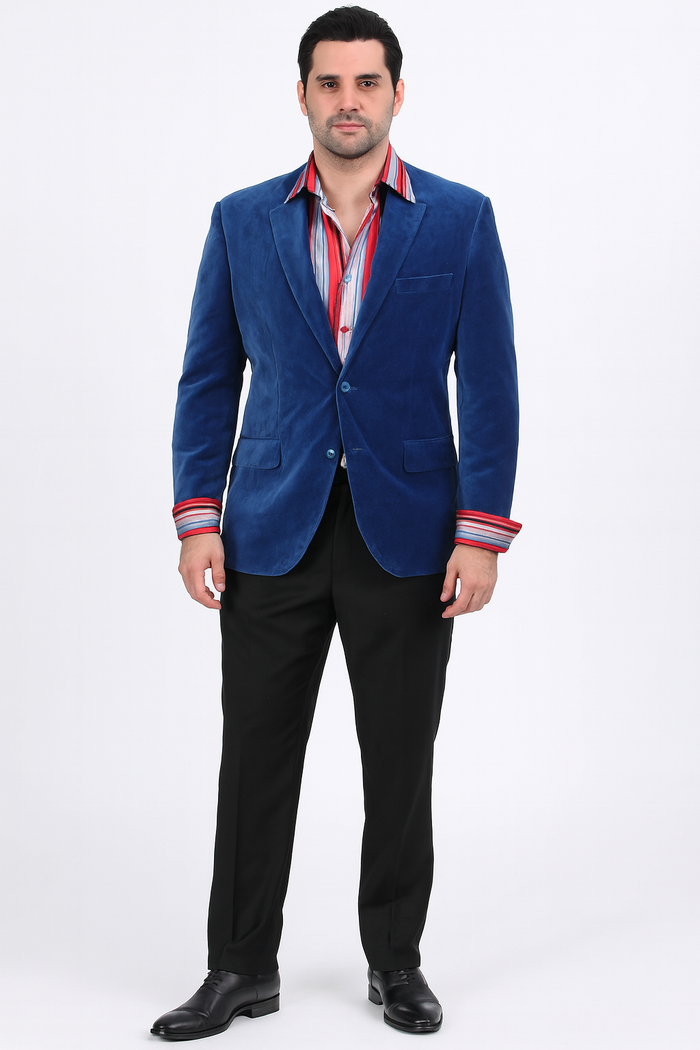 Men's blazer Jacket Royal Blue Velvet Cheap Priced Unique Fashion Designer Men's Dress Sale Jacket