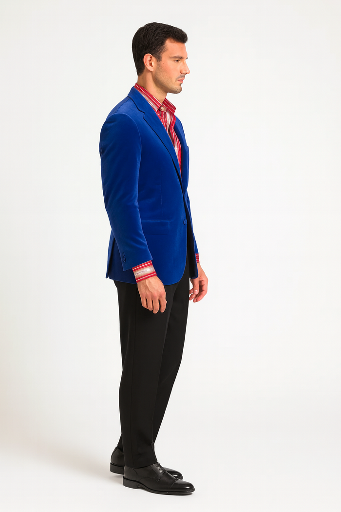 Men's blazer Jacket Royal Blue Velvet Cheap Priced Unique Fashion Designer Men's Dress Sale Jacket