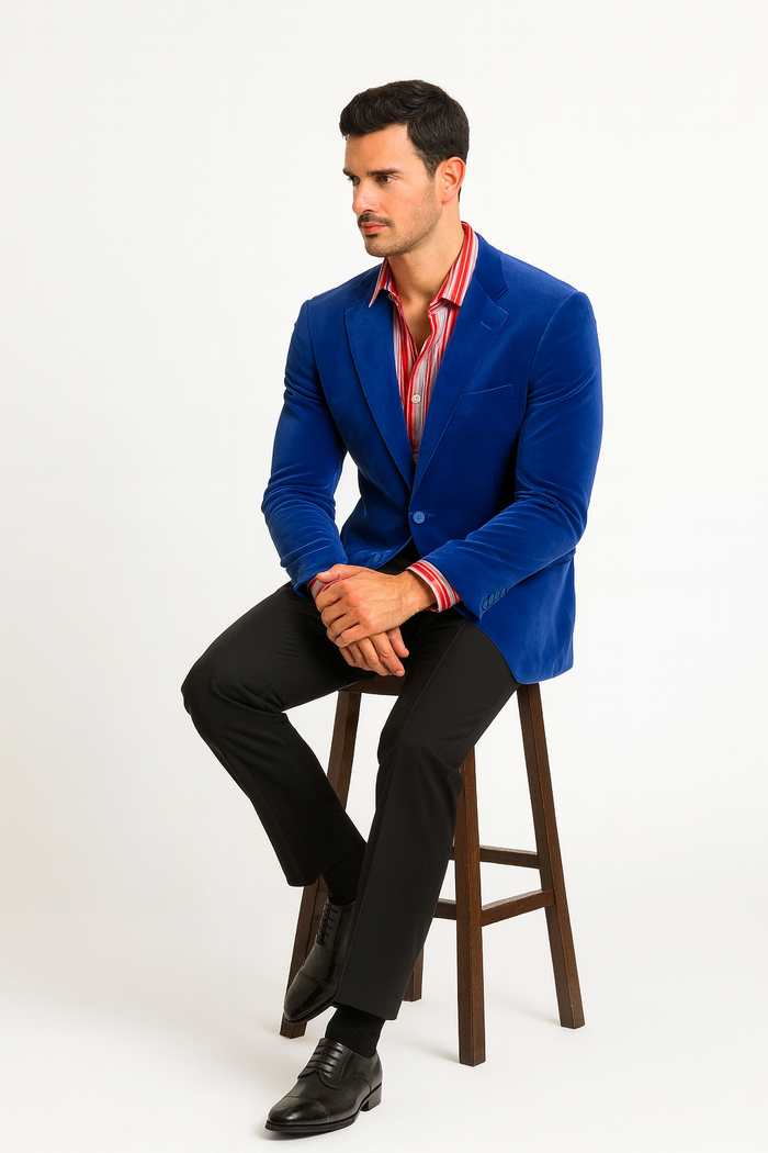 Men's blazer Jacket Royal Blue Velvet Cheap Priced Unique Fashion Designer Men's Dress Sale Jacket