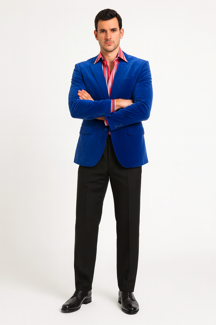 Men's blazer Jacket Royal Blue Velvet Cheap Priced Unique Fashion Designer Men's Dress Sale Jacket