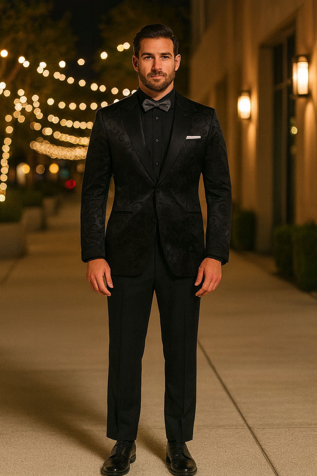 Mens Blazer - Paisley Sport Coat - Black Prom Tuxedo Dinner Jacket Blazer