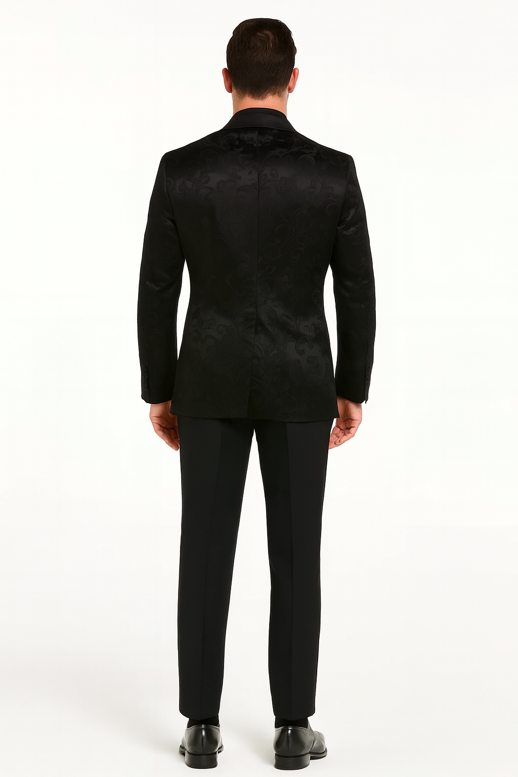 Mens Blazer - Paisley Sport Coat - Black Prom Tuxedo Dinner Jacket Blazer