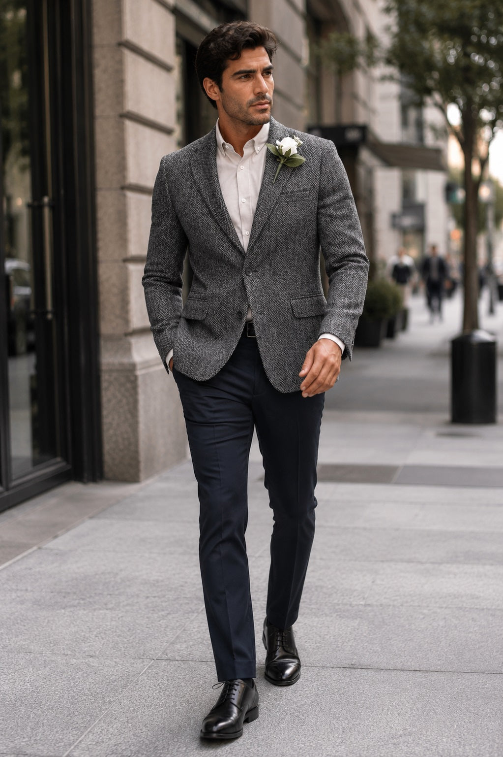 Mens Blazer Tweed Blazer Herringbone Blazer - Z-Gray