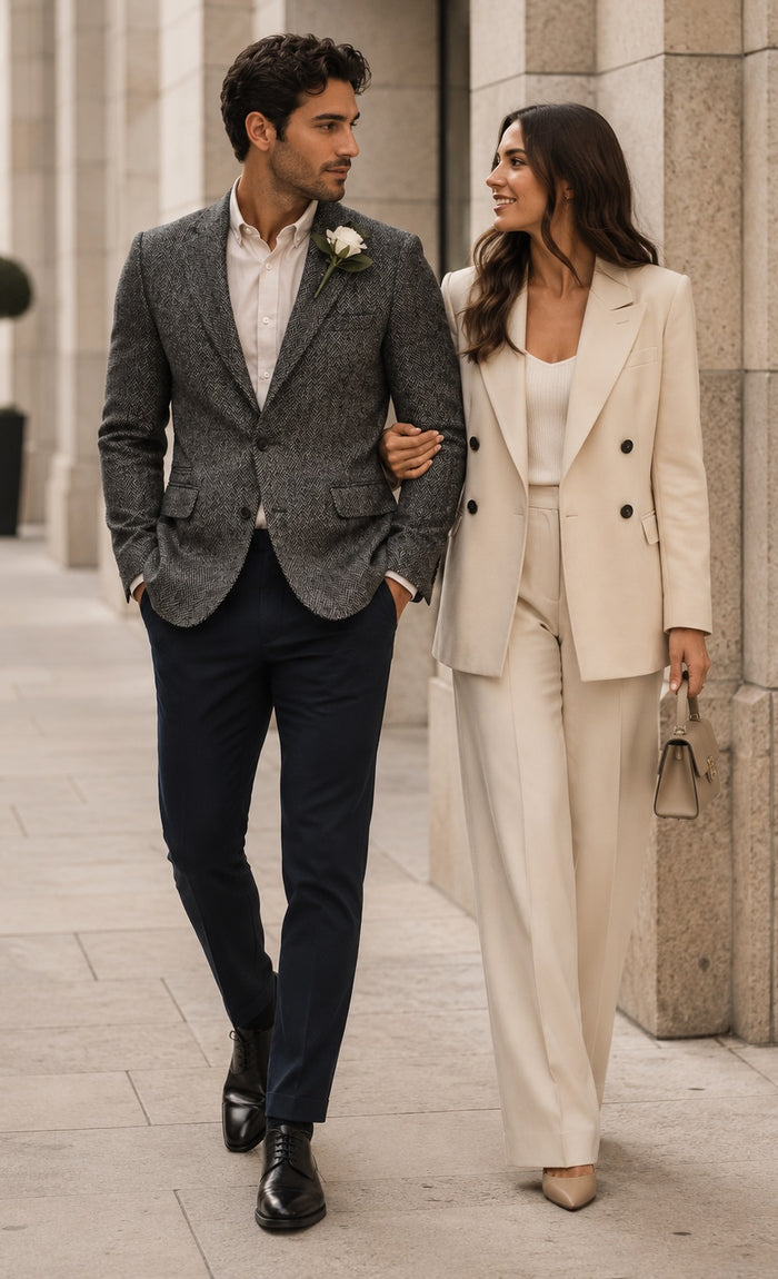Mens Blazer Tweed Blazer Herringbone Blazer - Z-Gray