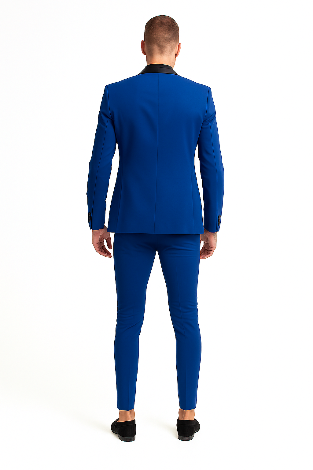 Men's Blue 1 Button Super Skinny Jacket Blazer (comes with black pants)