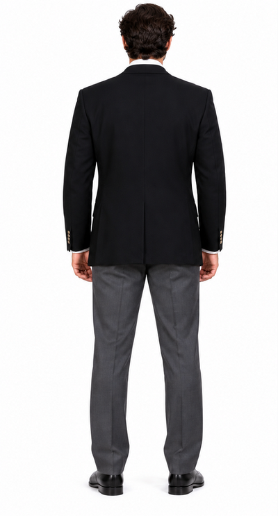 Black Two Button Classic Dress Blazer Jacket