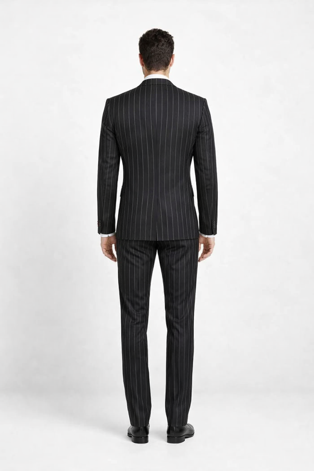 Men's Bold Gangster 1920s Vintage Black and White Gangster Bold Stripe 2 Button Vested Suit