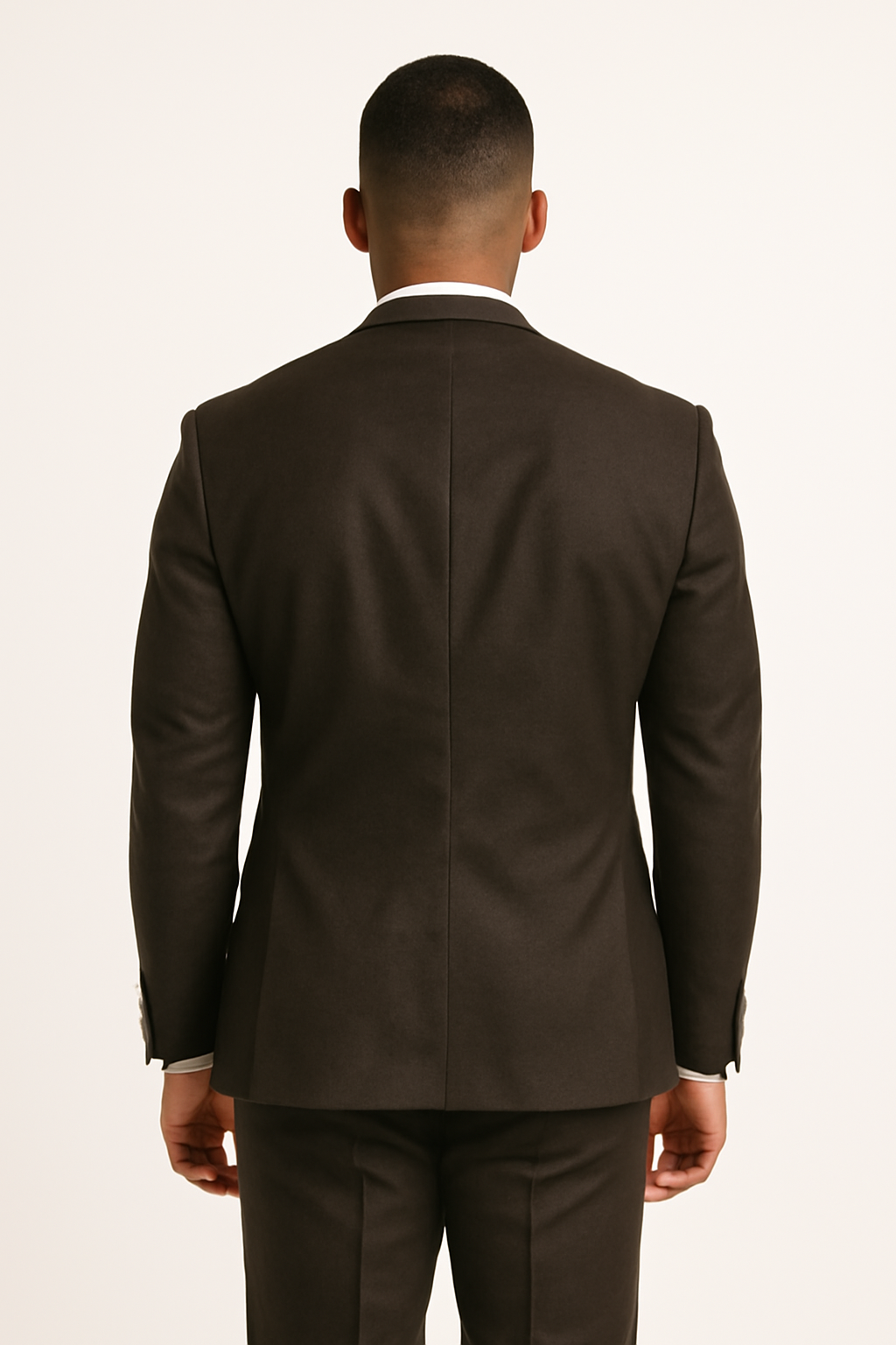 Men's Brown 2 Button Vitali Brand Flat Front Pants Regular Fit Side Vented Suit