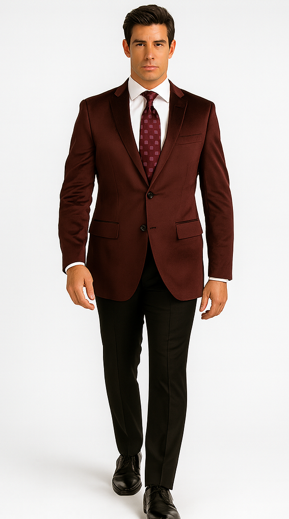 Men's Burgundy ~ Maroon ~ Wine Luxurious fully lined Jacket