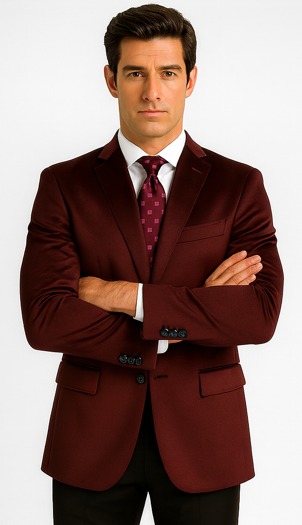 Men's Burgundy ~ Maroon ~ Wine Luxurious fully lined Jacket