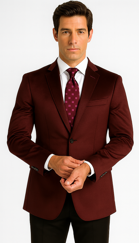 Men's Burgundy ~ Maroon ~ Wine Luxurious fully lined Jacket
