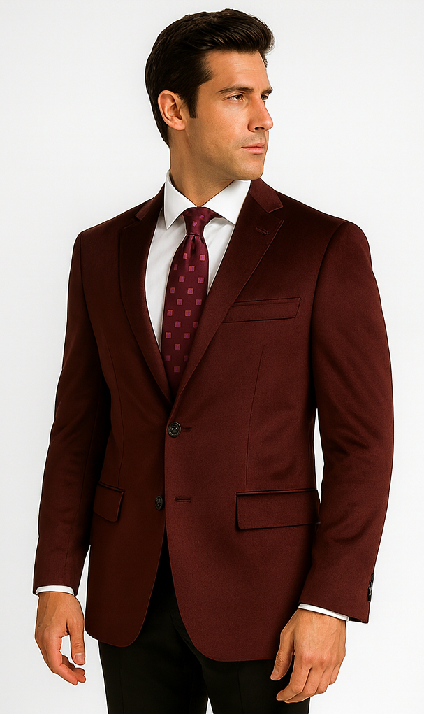 Men's Burgundy ~ Maroon ~ Wine Luxurious fully lined Jacket