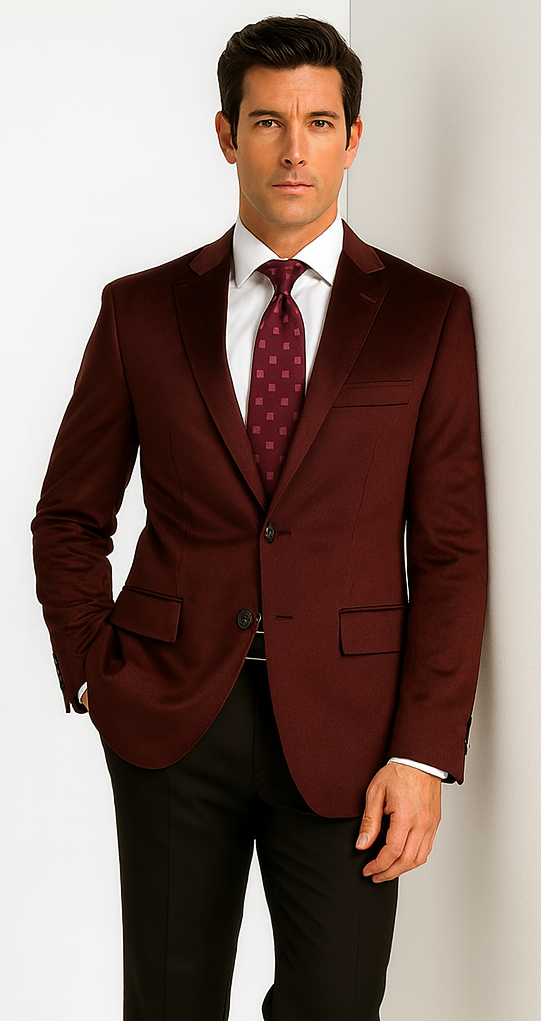 Men's Burgundy ~ Maroon ~ Wine Luxurious fully lined Jacket