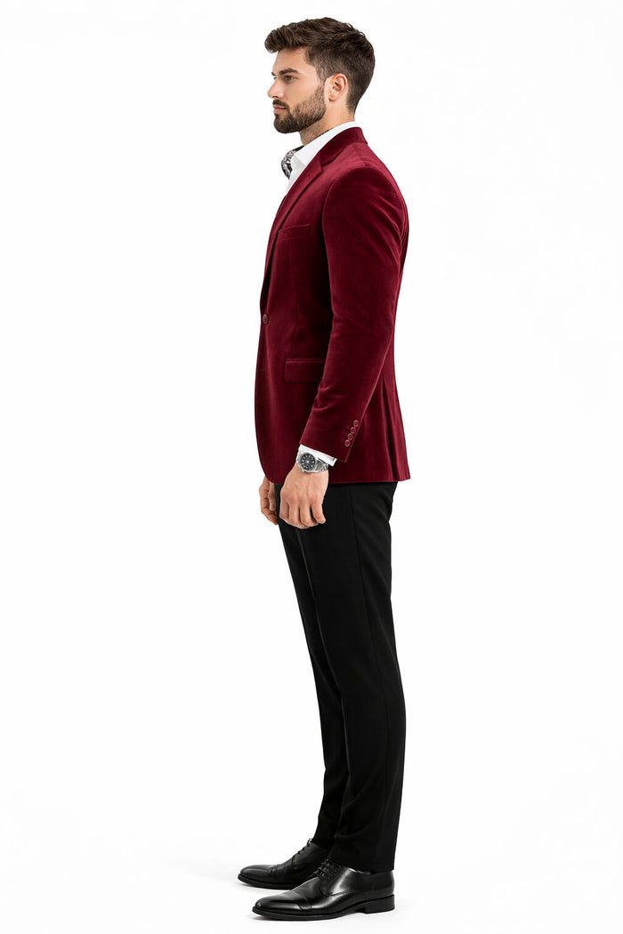 Men's Fashion 2 Button Velvet Jacket Royal Blue Men's blazer Jacket