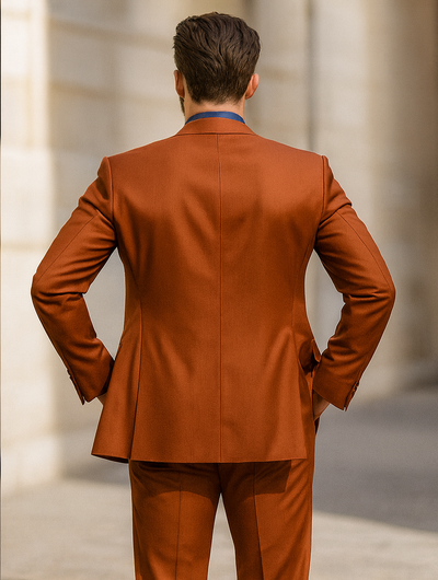 Premium Orange Suit for Men – Modern Groom & Party Attire