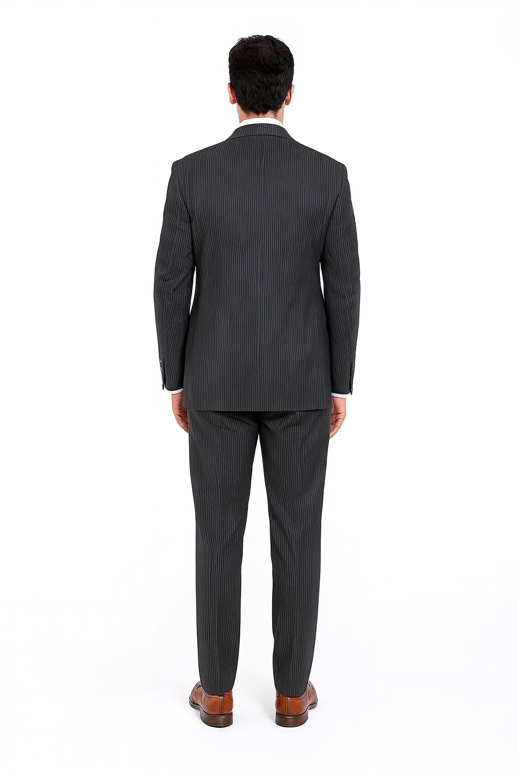 Men's Charcoal Gray Pinstripe 2-button 2 Piece Suits - Two piece Business suits Suit