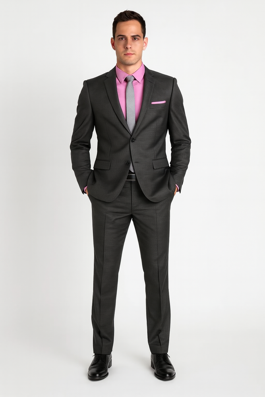 Men's Charcoal Slim Fit Cheap Priced Business Suits Clearance Sale
