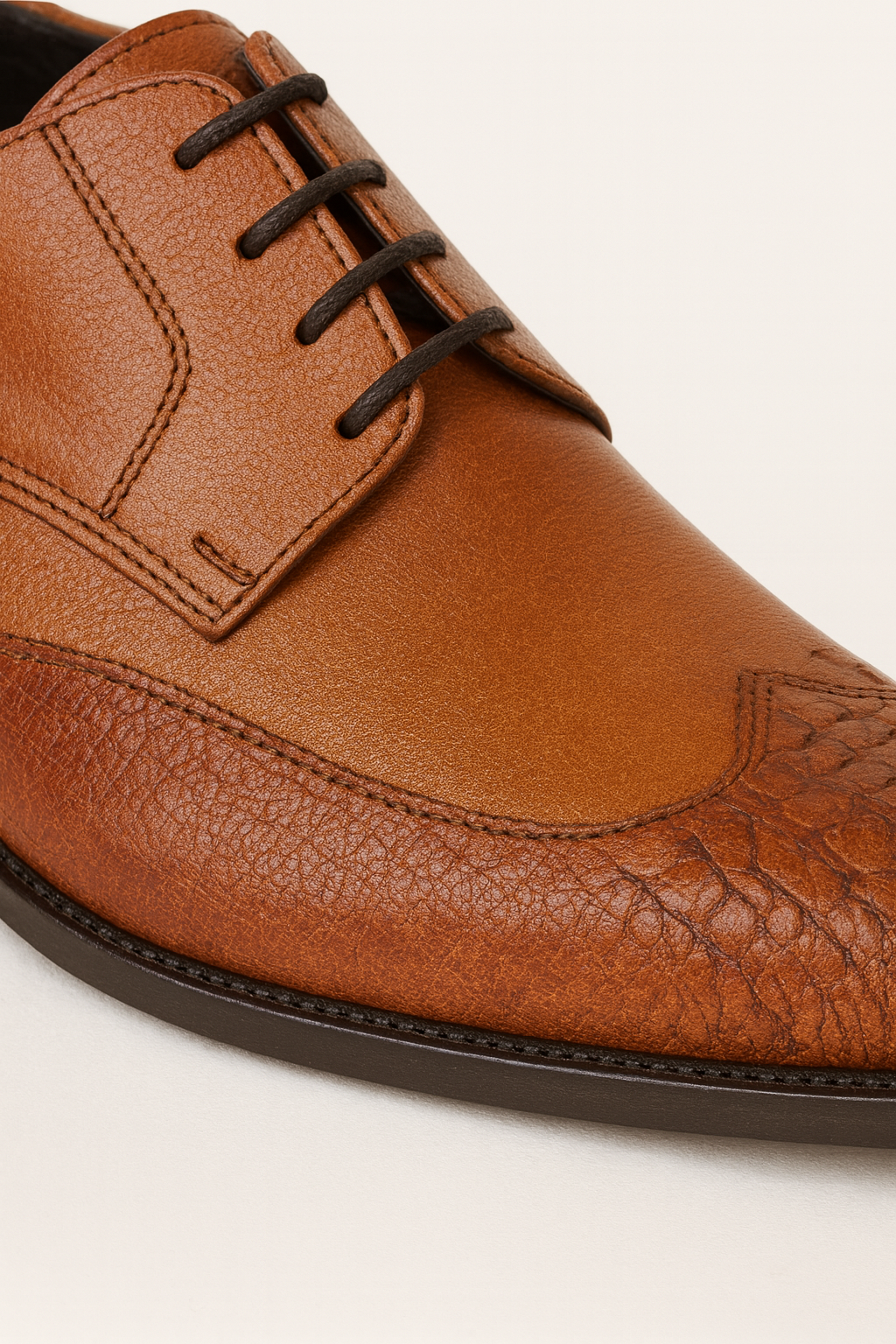 Vestigium Cognac Ostrich Leg Derby Shoes