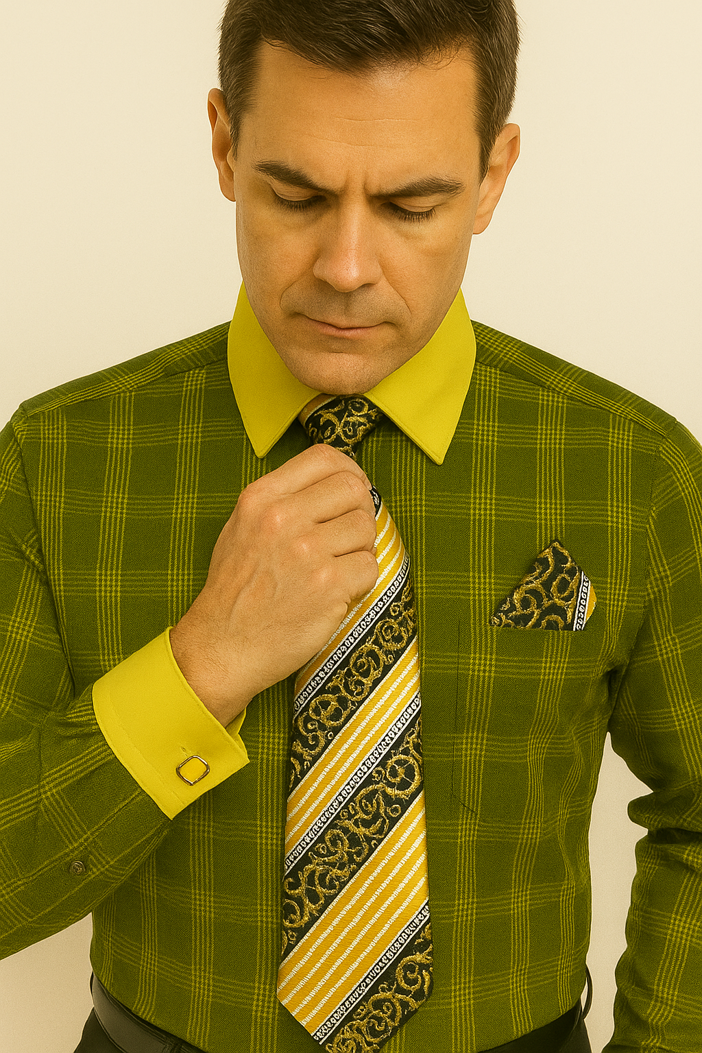 Black Gold Colorful Men's Dress Shirt