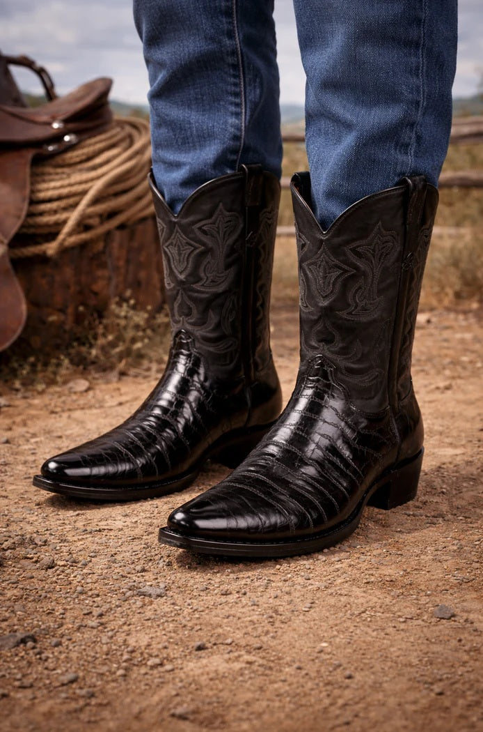 Mens Cowboy Boots Size 13 Black