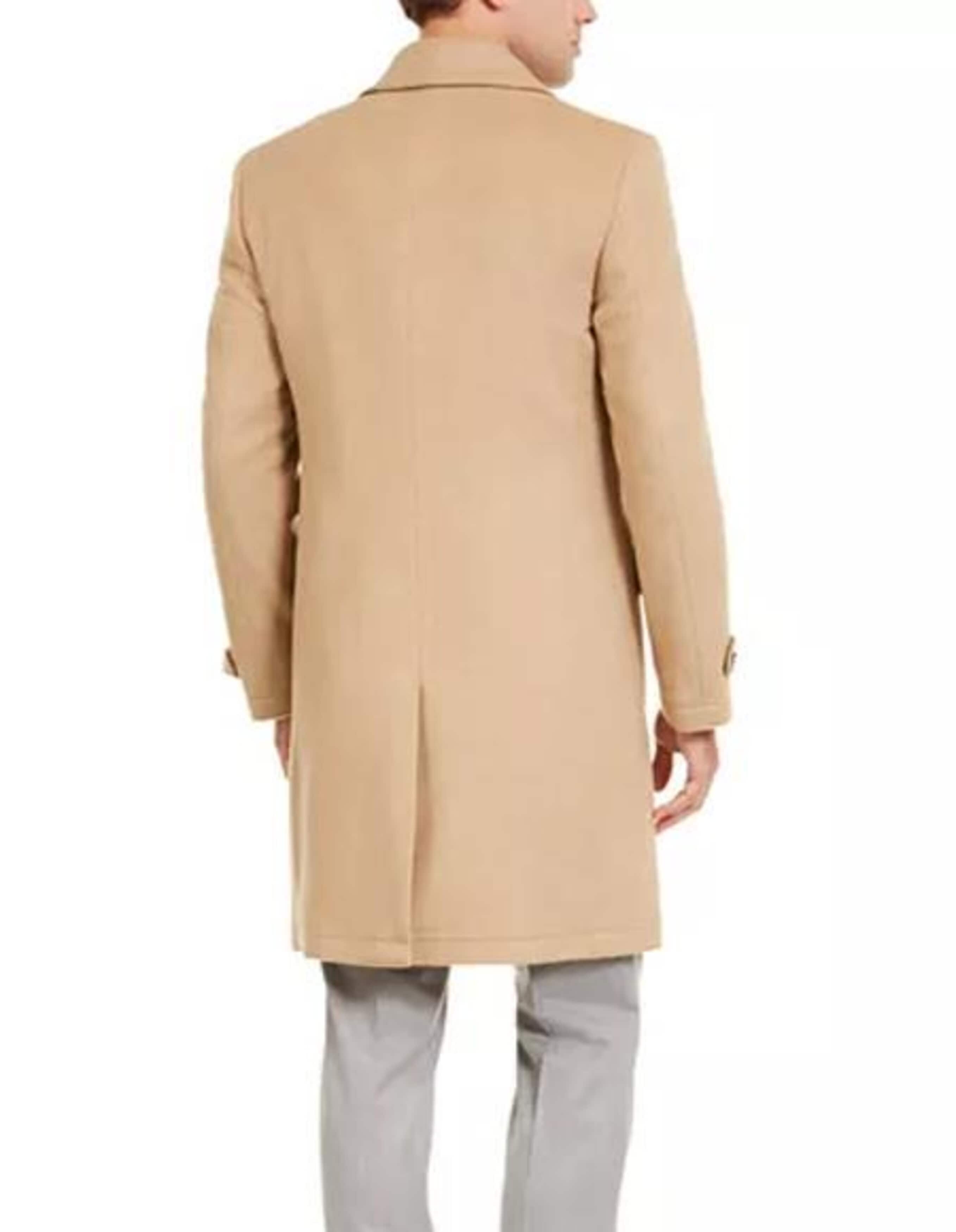 Men's Camel Double Breasted Wool Peacoat