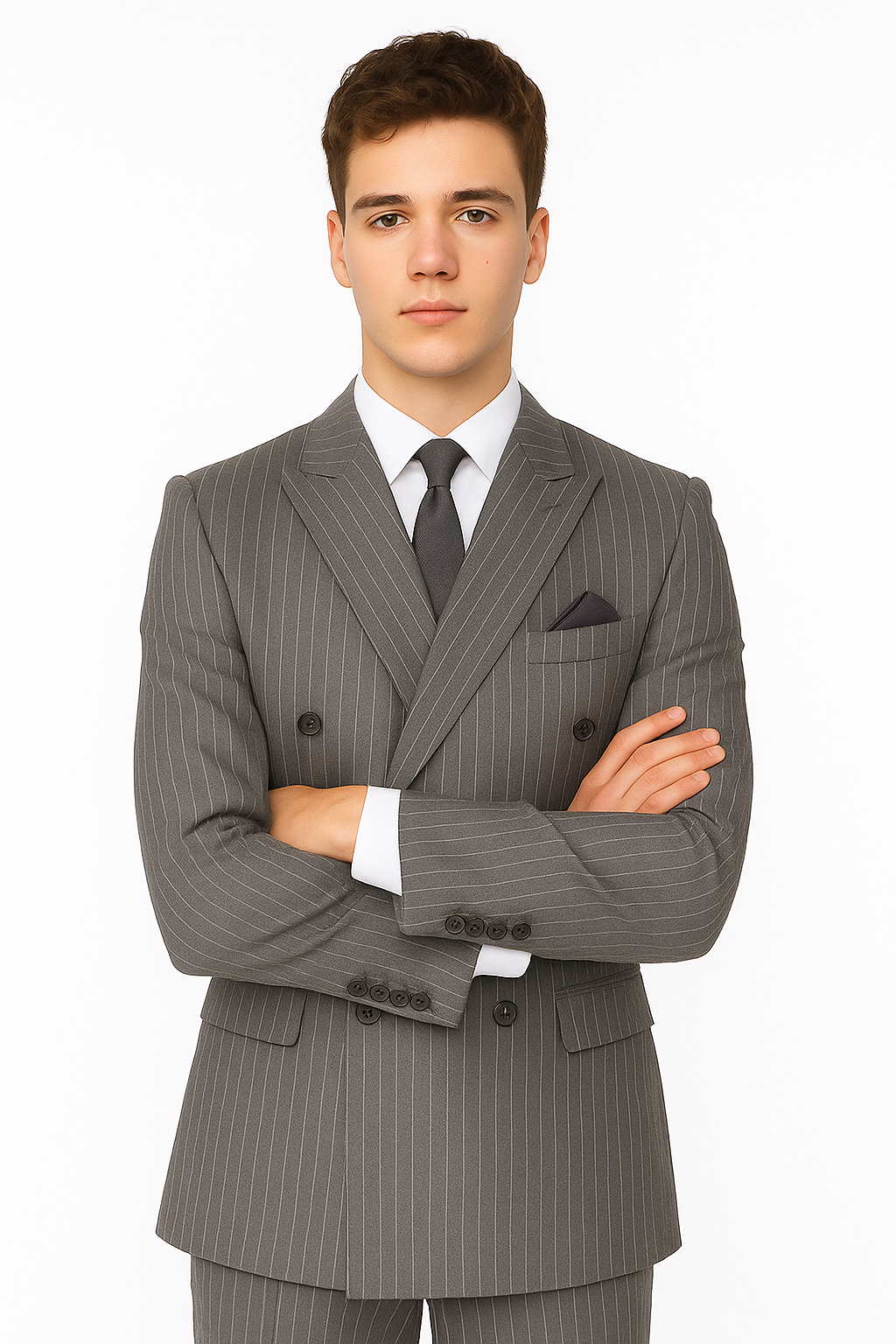 Gomez Addams Charcoal Pinstripe Costume Suit