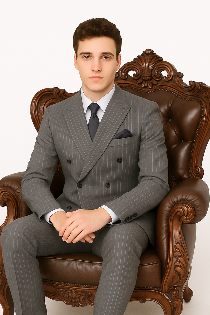 Gomez Addams Charcoal Pinstripe Costume Suit