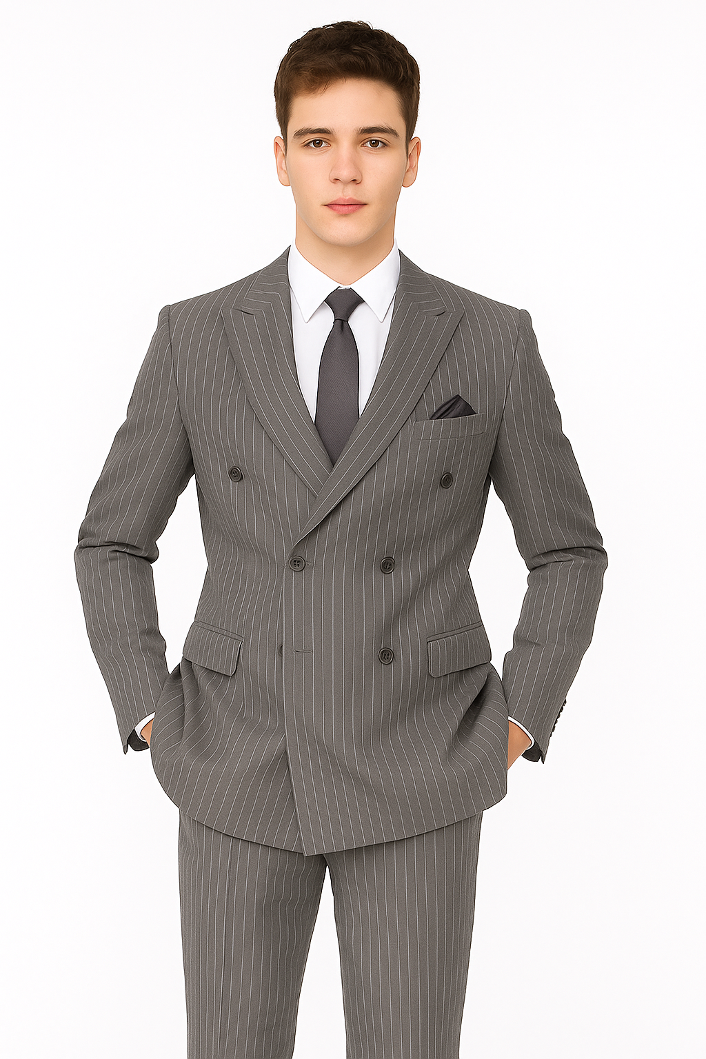 Gomez Addams Charcoal Pinstripe Costume Suit