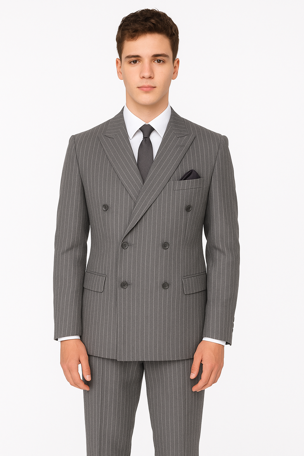 Gomez Addams Charcoal Pinstripe Costume Suit