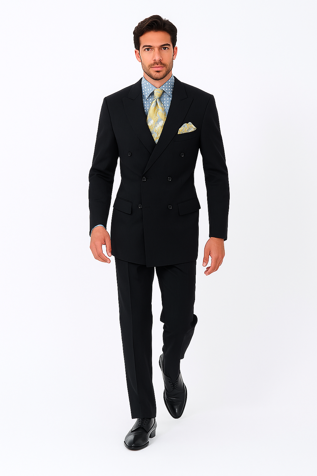 Men's Double Breasted Suits Men's Black Suit Peak Lapel