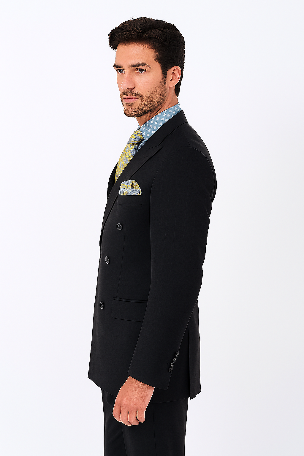 Men's Double Breasted Suits Men's Black Suit Peak Lapel