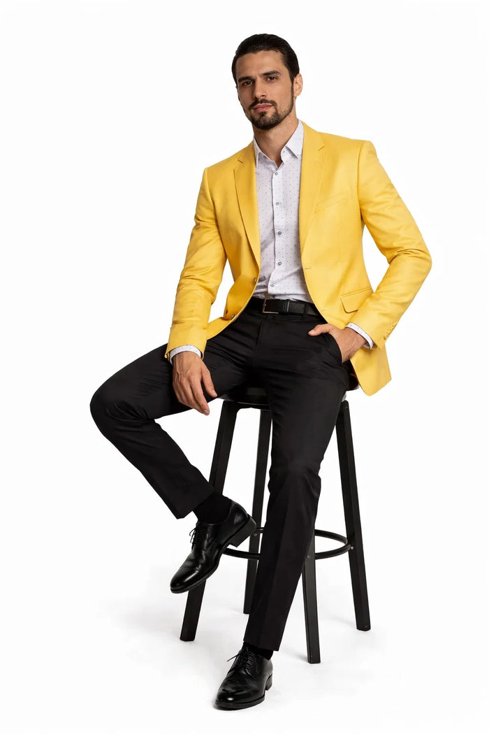 Men's Dylan Yellow 2 Button Cheap Priced Designer Fashion Dress Casual Blazer For Men On Sale European Fit Blazer