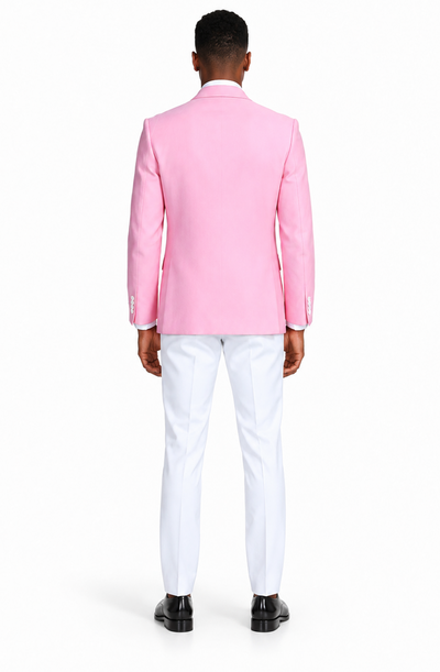 Mens Easter Suit - Jacket and Pants in Summer Color Pink Modern Fit Lightweight