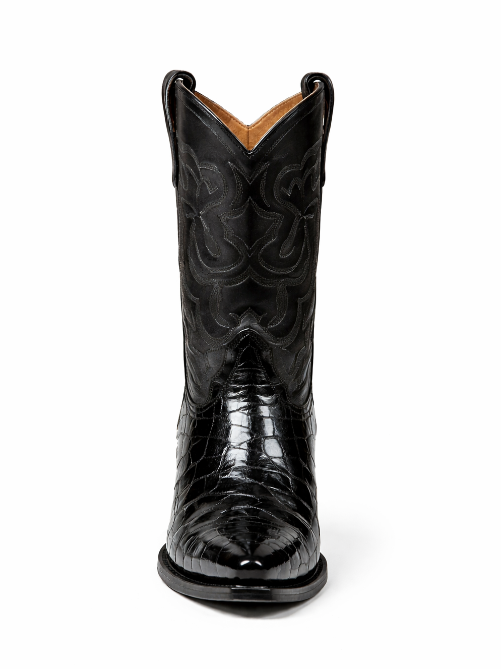 Mens Eel Cowboy Boot - "Black" Boot