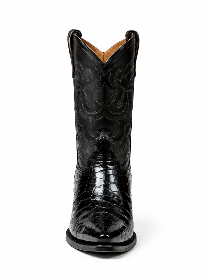 Mens Eel Cowboy Boot - "Black" Boot