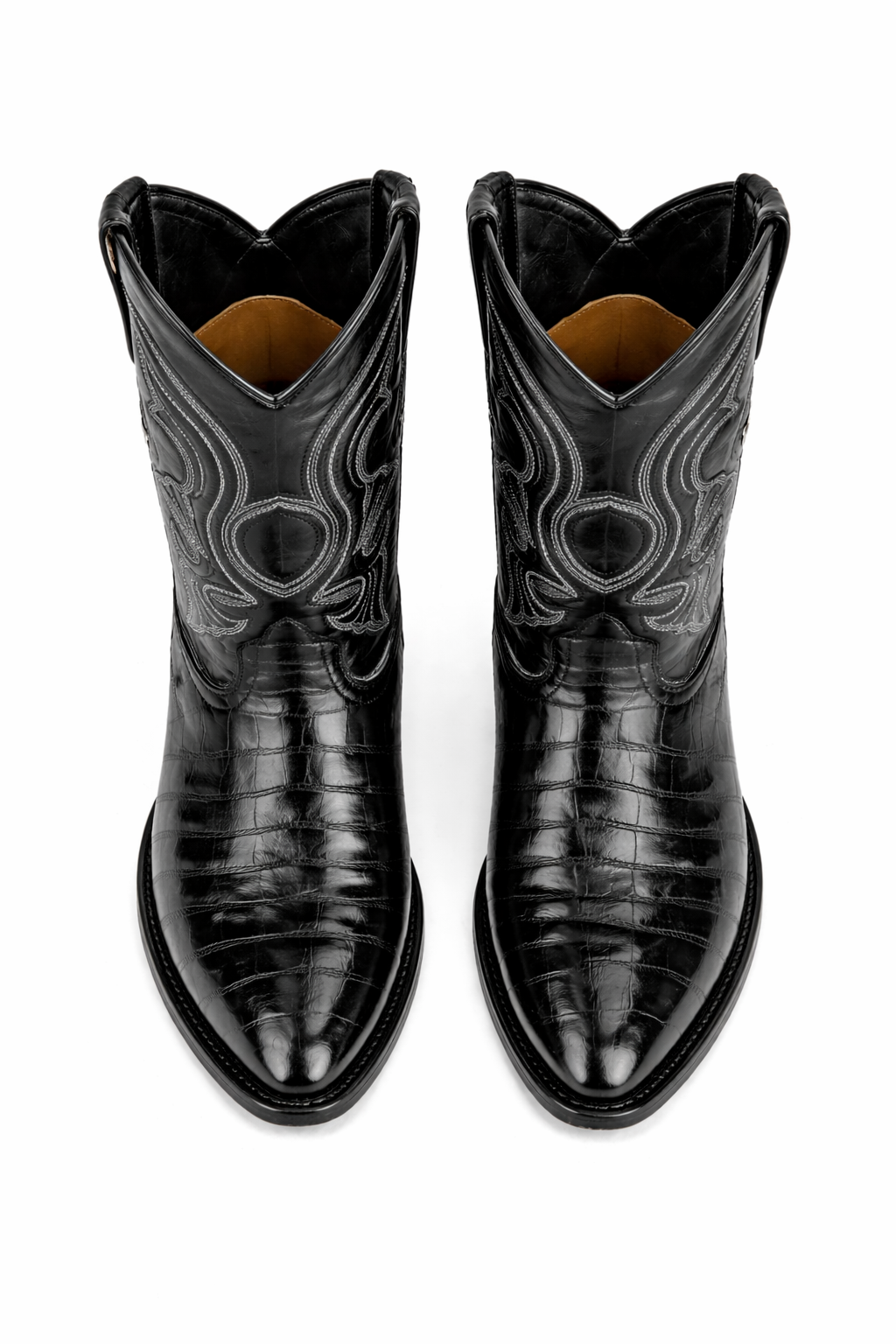 Mens Eel Cowboy Boot - "Black" Boot