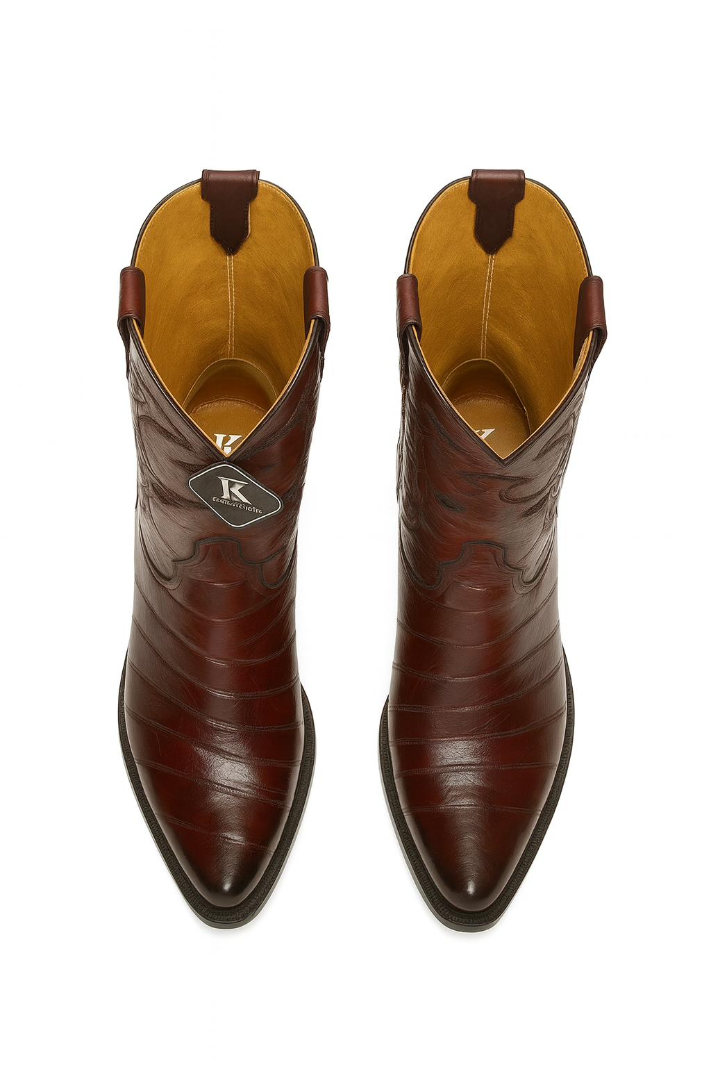 Mens Eel Cowboy Boot - "Burgundy" Boot
