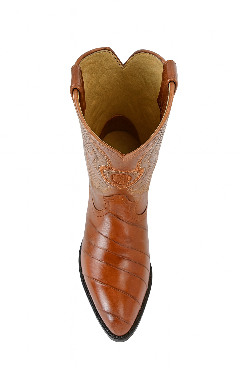 Mens Eel Cowboy Boot - "Cognac" Boot