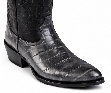 Mens Eel Cowboy Boot - "Grey" Boot